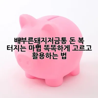 배부른돼지저금통: 돈 복 터지는 마법, 똑똑하게 고르고 활용하는 법!